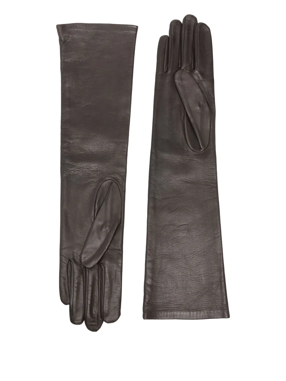 Agnelle Opera leather gloves - Bruin