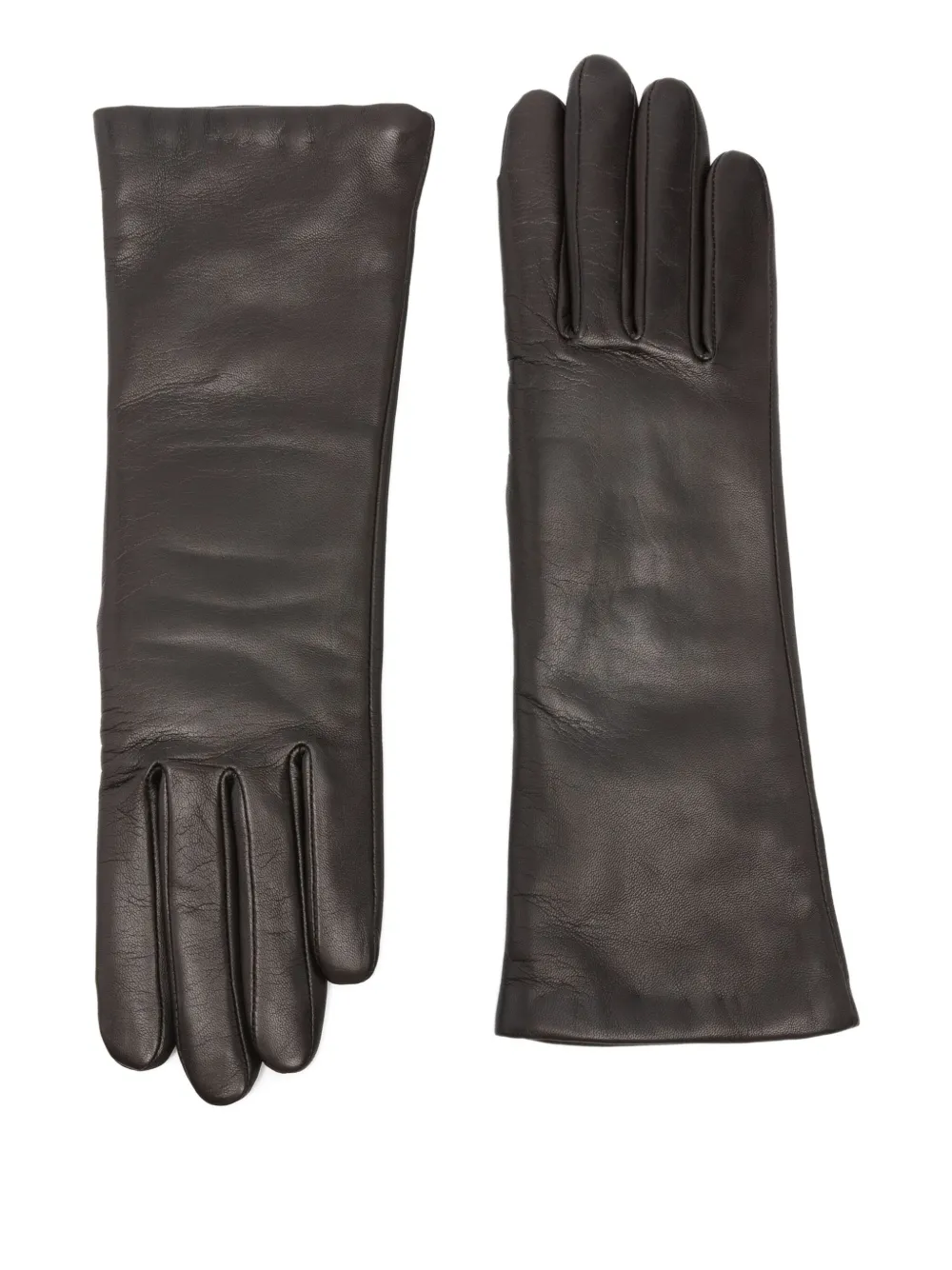 Agnelle Christina Leather Gloves In Brown