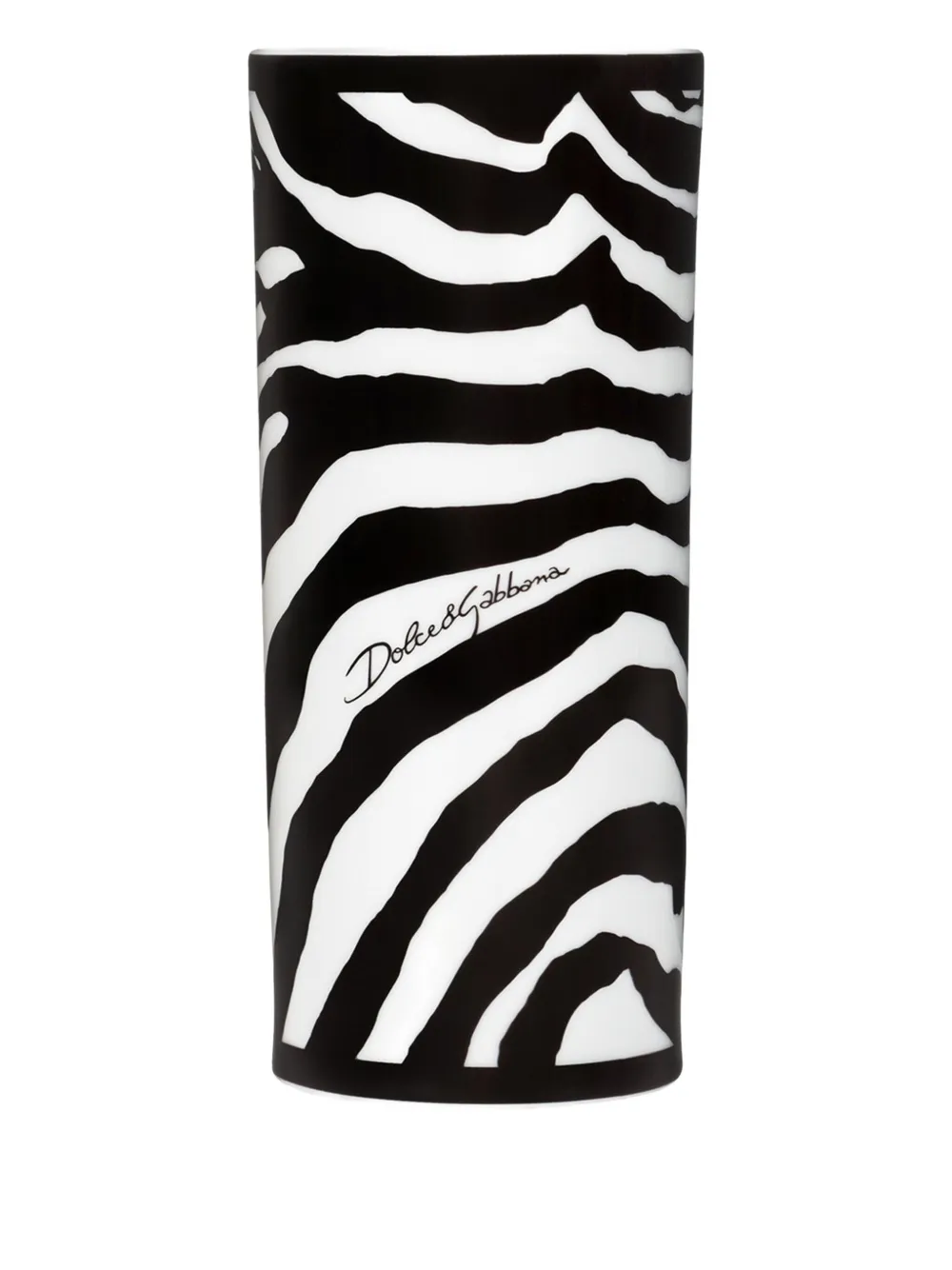 Dolce & Gabbana cylindrical zebra vase (10cm) | Black | Image 1