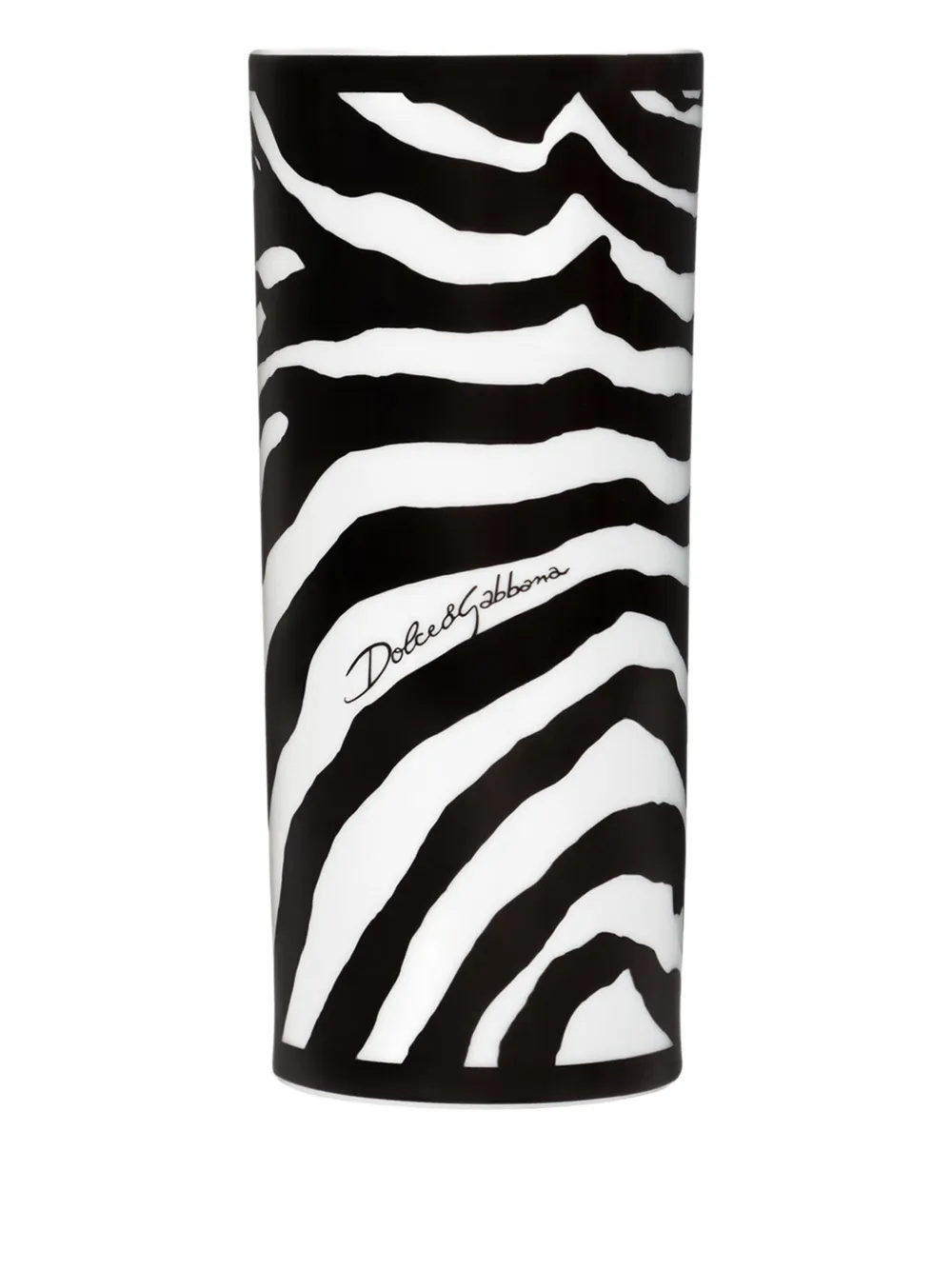 Dolce & Gabbana cylindrical zebra vase (10cm) - ブラック Dolce & Gabbana cylindrical zebra vase (10cm) - ブラック