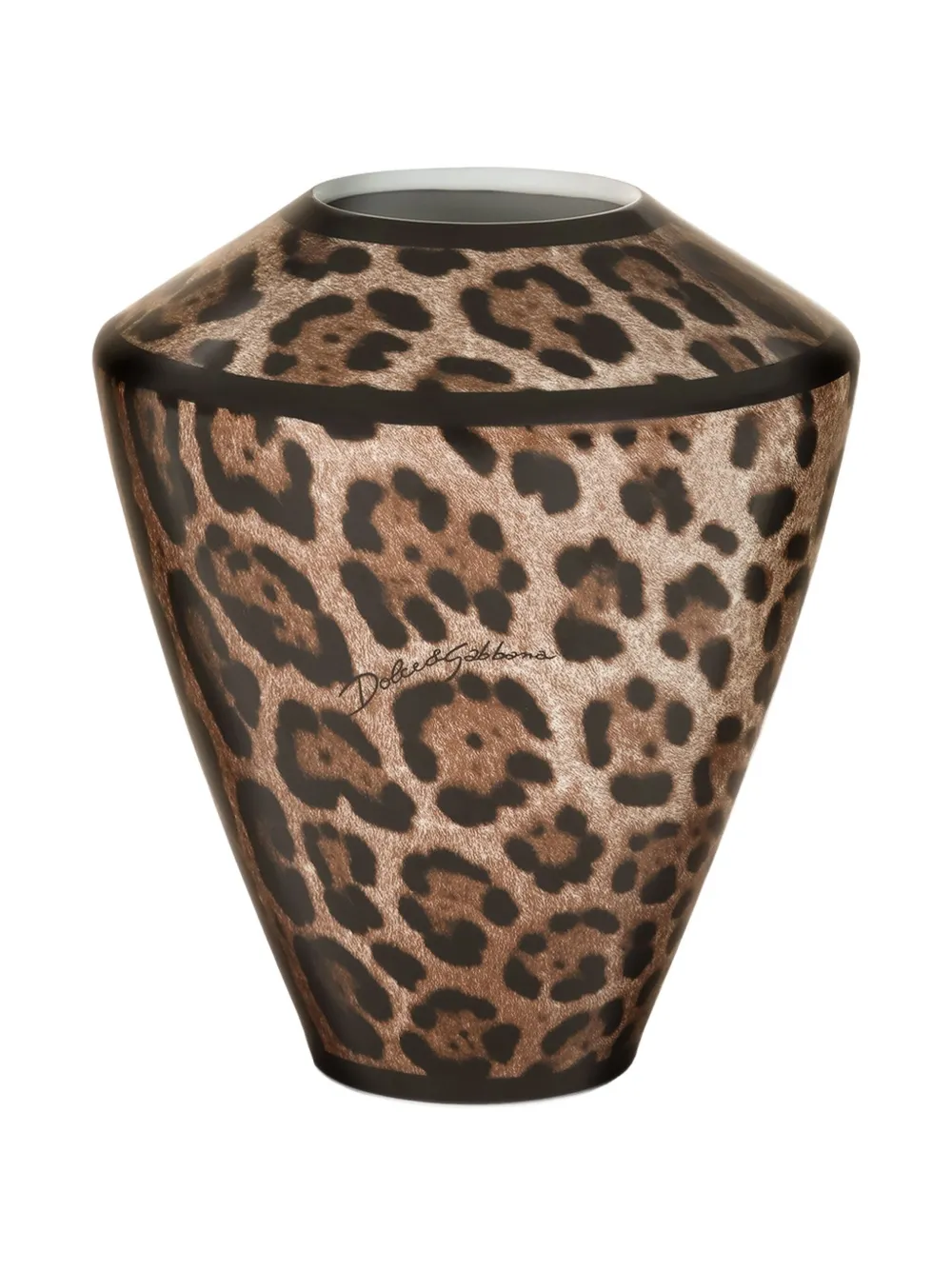 Dolce & Gabbana small leopard amphora vase (20.5cm) - Bruin
