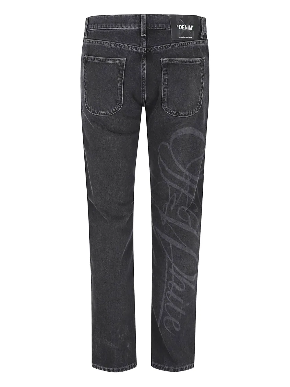 Off-White logo-detail jeans - Zwart
