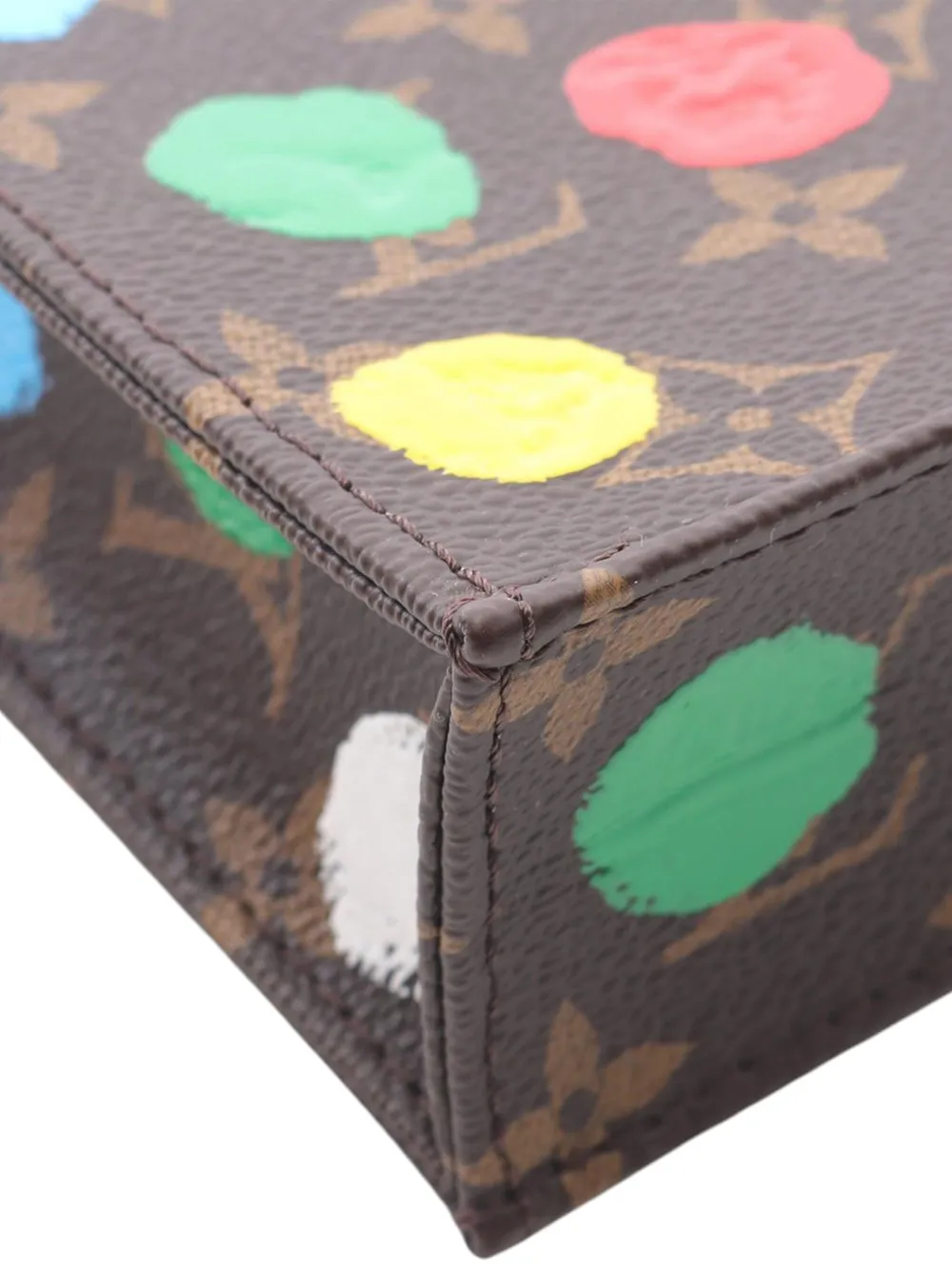 Pre-owned Louis Vuitton 2021-2025 Yayoi Kusama Monogram Dots Petit Sac Plat Satchel In Brown