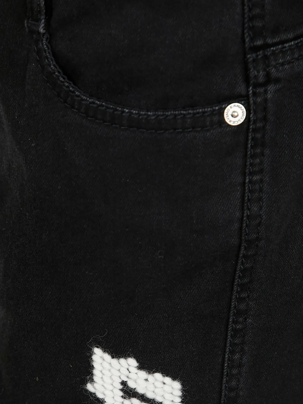 Ermanno Scervino Jeans met geborduurde bloemen Zwart