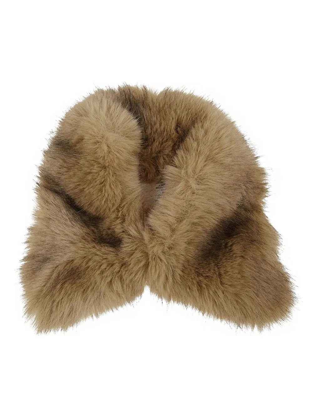 Stand Studio Plush Faux Fur Scarf With Natural Nude Tones In Brown