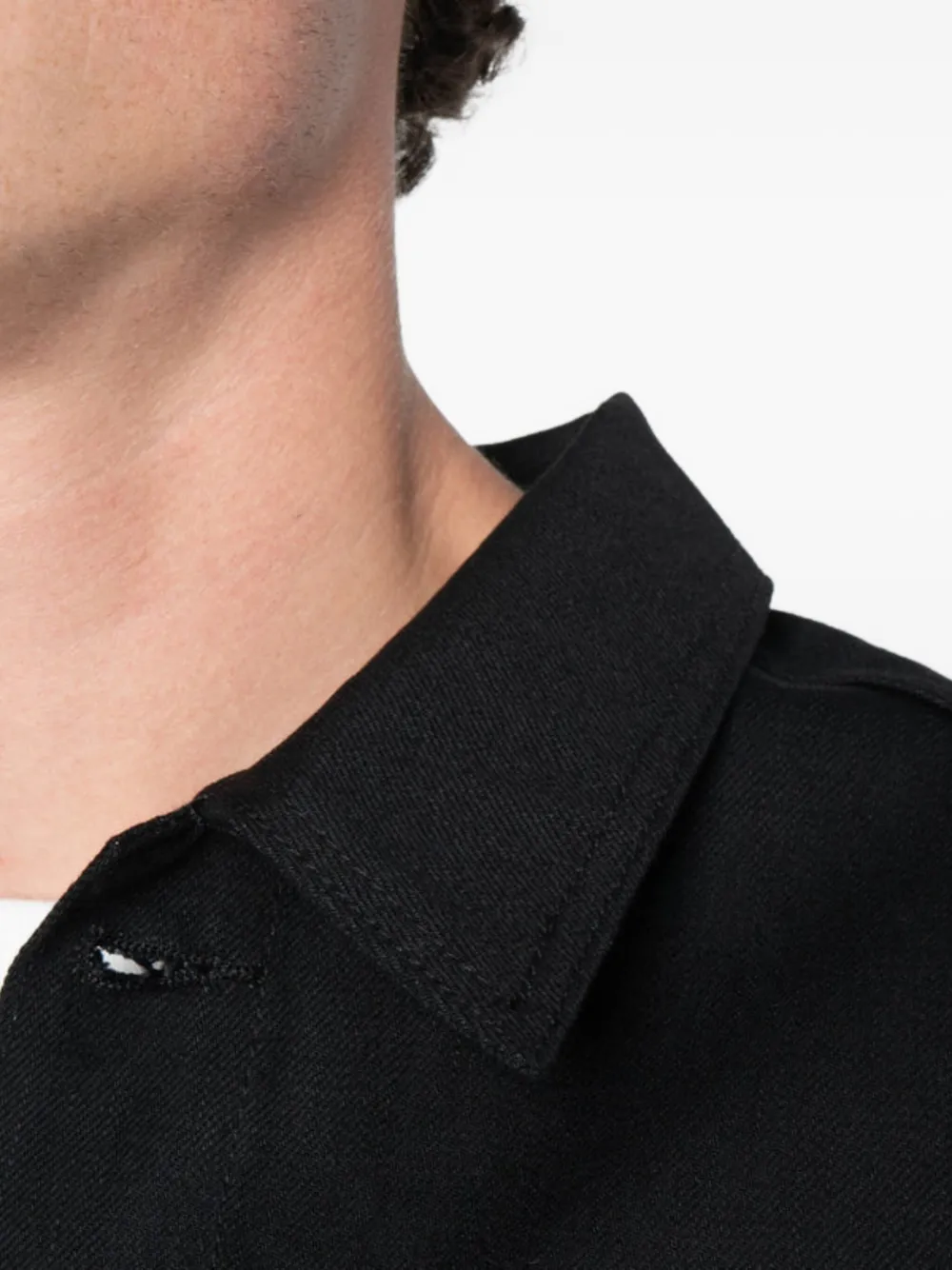Naked and Famous Denim jack met knopen Zwart