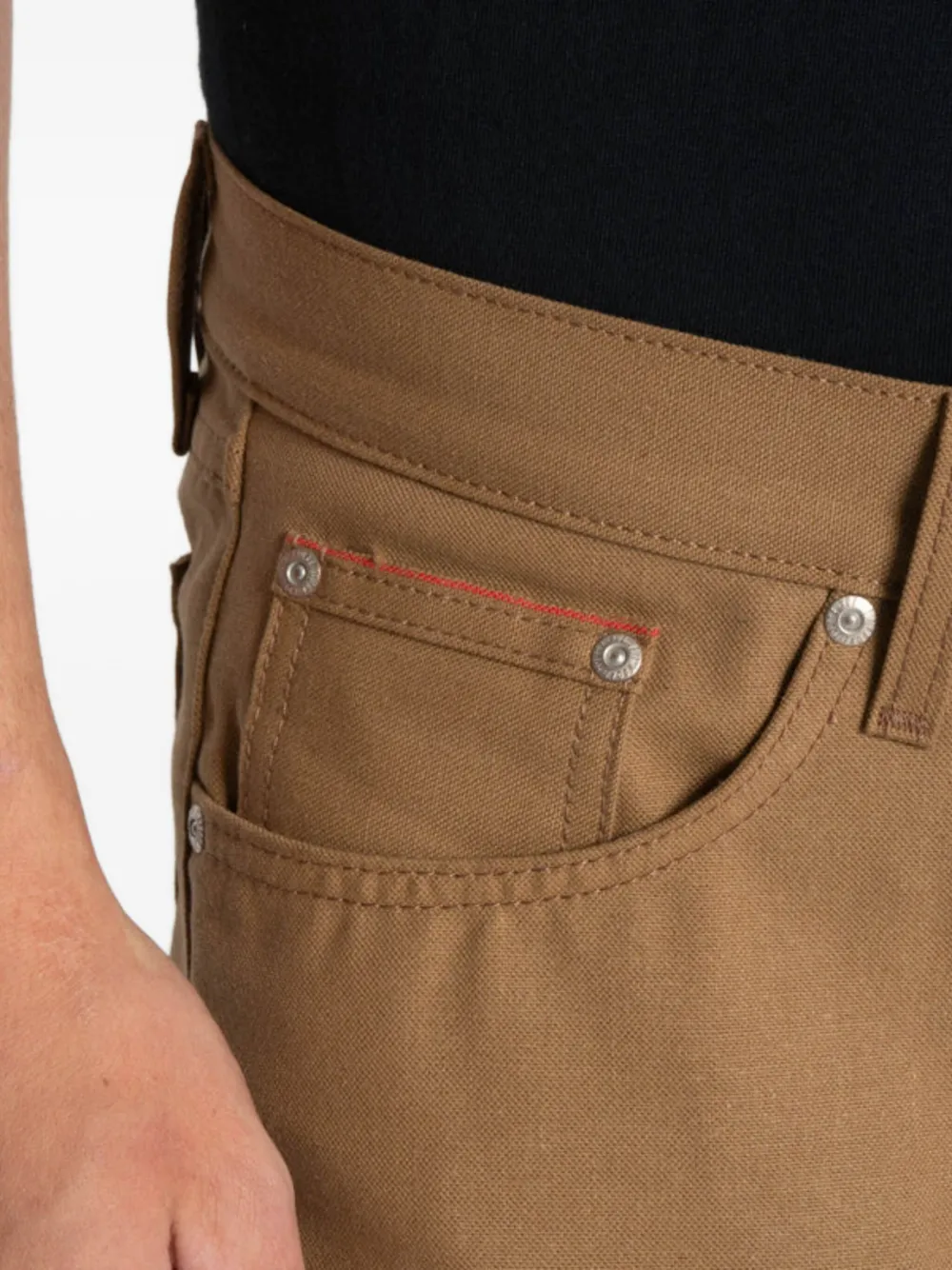 Naked And Famous True Guy Selvedge Cuffed Jeans In Brown