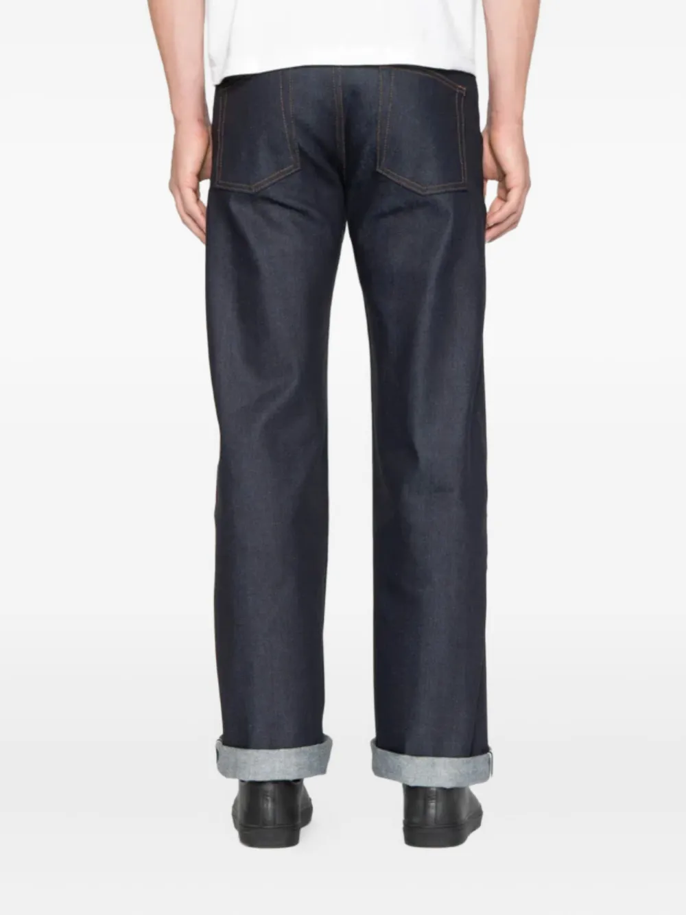 Naked And Famous Strong Guy Cuffed Jeans In Blue