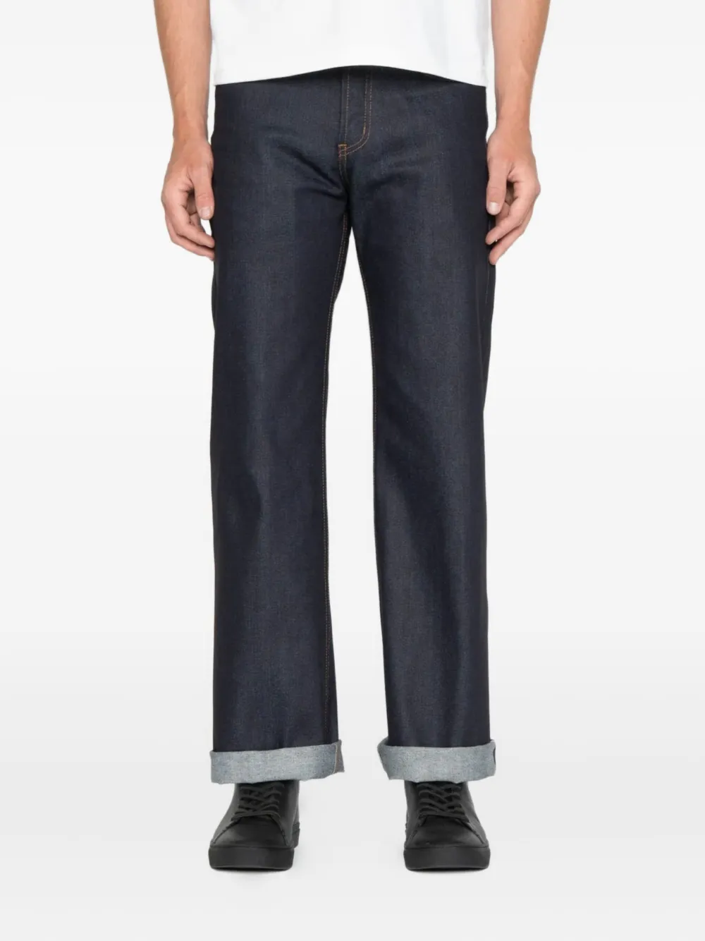 Naked and Famous Strong Guy cuffed jeans | Blue | Image 1