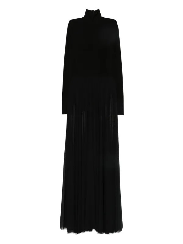 Norma Kamali long-sleeve Pleated Dress | Black | FARFETCH JO