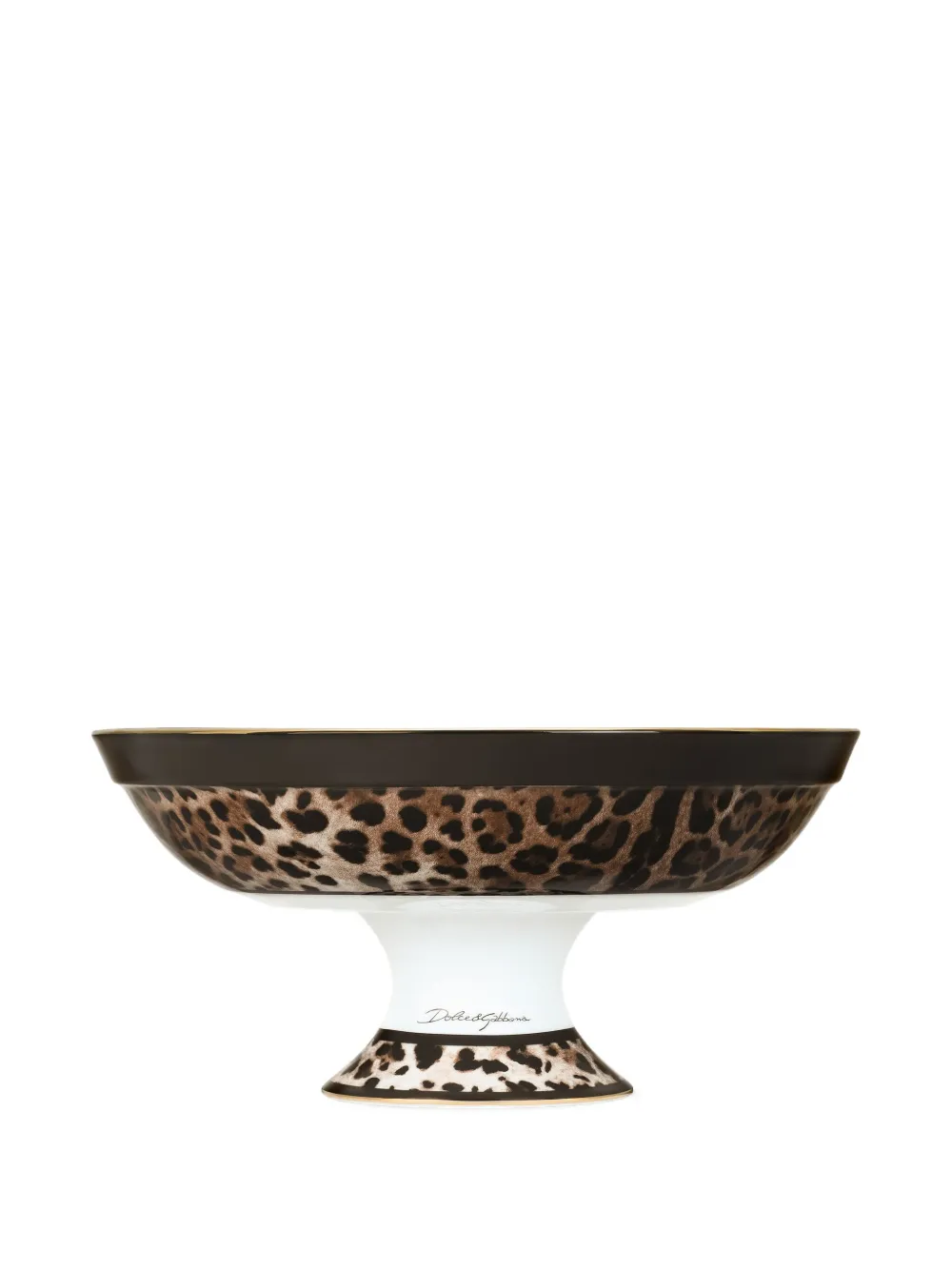 Dolce & Gabbana leopard porcelain fruit bowl (30cm) - ブラウン Dolce & Gabbana leopard porcelain fruit bowl (30cm) - ブラウン