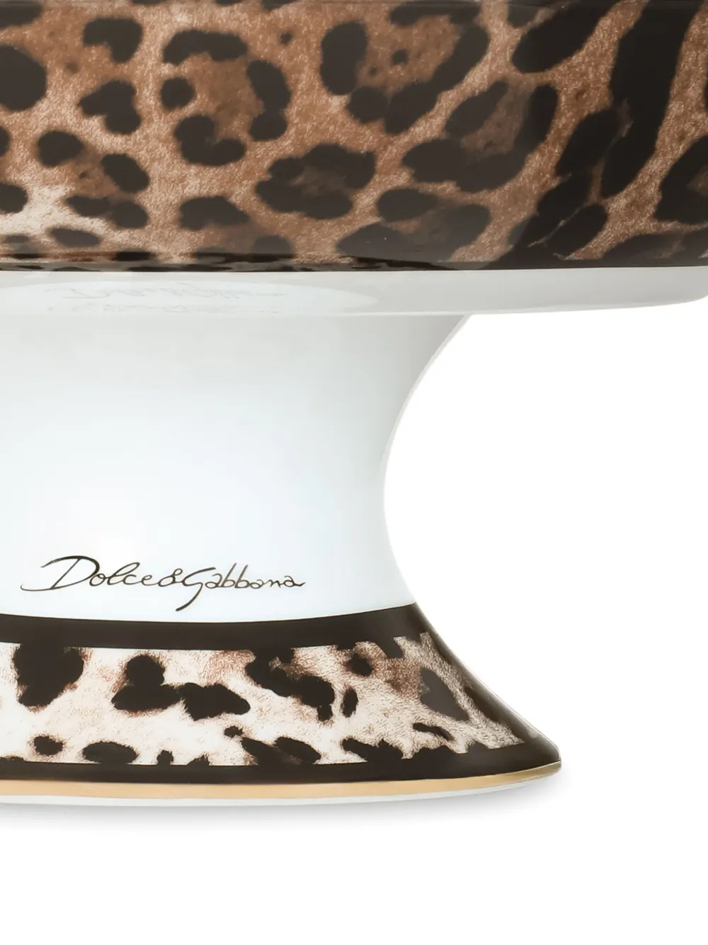  Dolce & Gabbana Leopard Porcelain Fruit Bowl - Brown 