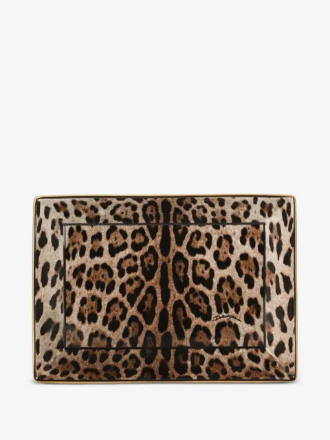 Dolce & Gabbana plateau en porcelaine à motif léopard (26 cm x 8,5 cm)