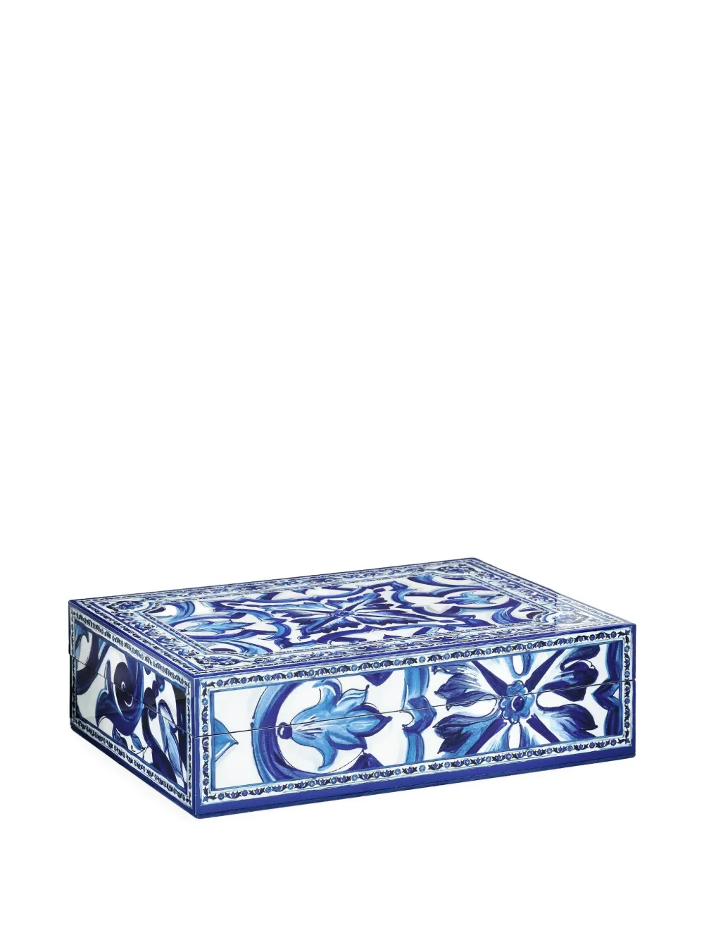Dolce & Gabbana Large Decorated Trinket Box (25cm X 18.5cm) In Blue