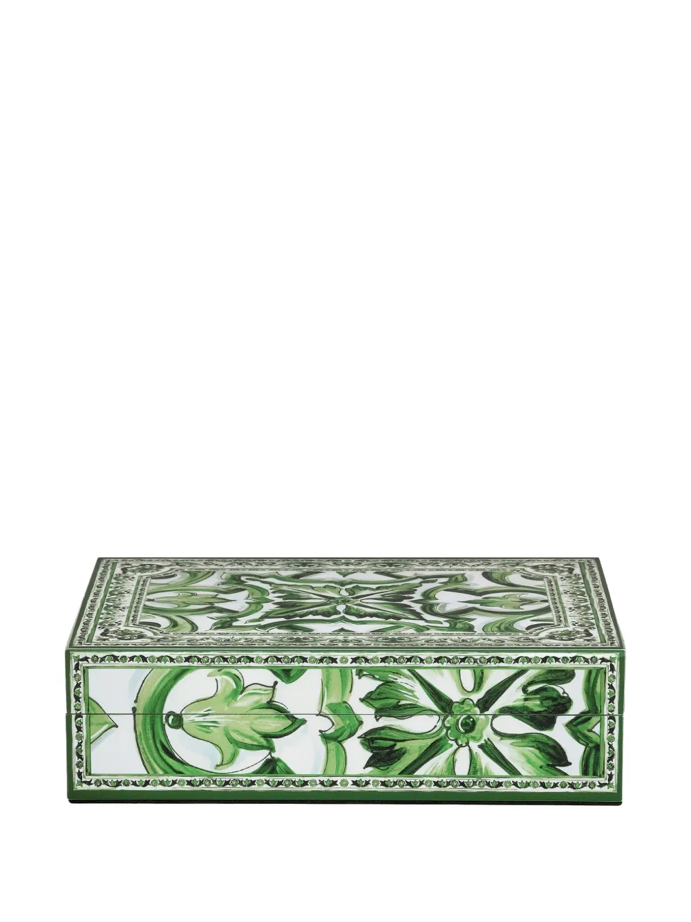 Dolce & Gabbana large decorated trinket box (25cm x 18.5cm) | Green | Image 1