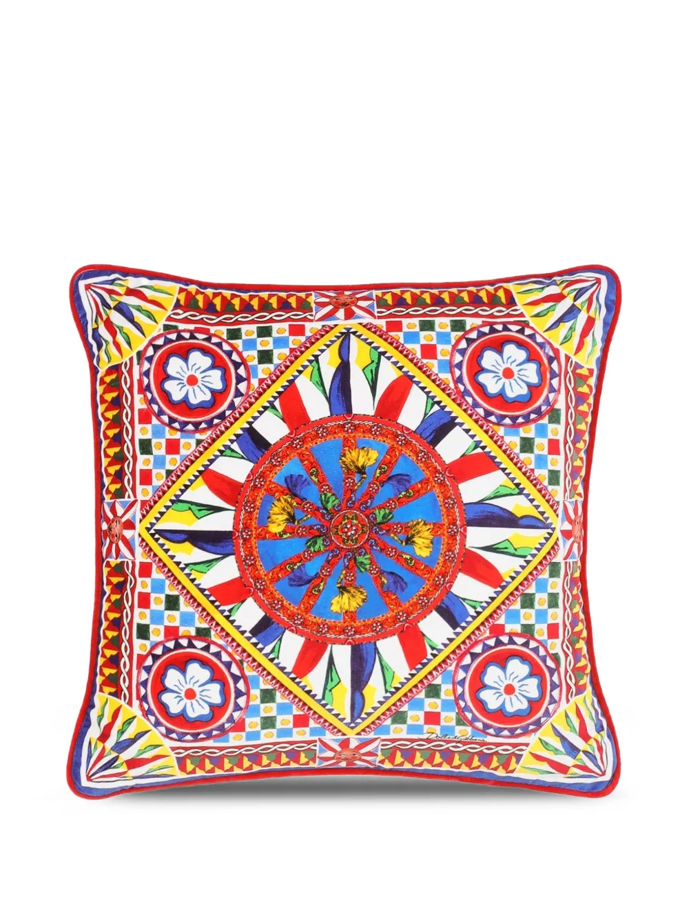 Dolce & Gabbana small velvet patterned cushion (45cm x 45cm) - ホワイト Dolce & Gabbana small velvet patterned cushion (45cm x 45cm) - ホワイト