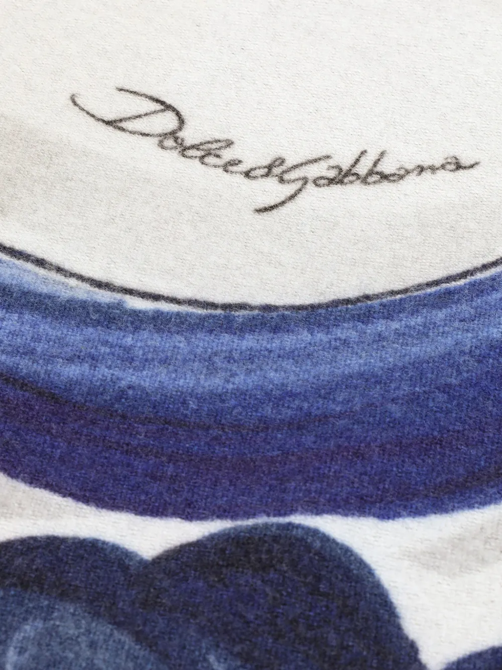 Dolce & Gabbana Maiolica-print Blanket (180cm X 140cm) In Blue