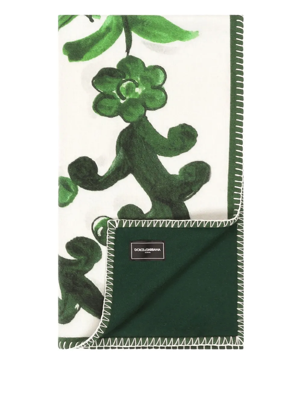 Dolce & Gabbana Maiolica blanket (140cm x 180m) - ホワイト Dolce & Gabbana Maiolica blanket (140cm x 180m) - ホワイト
