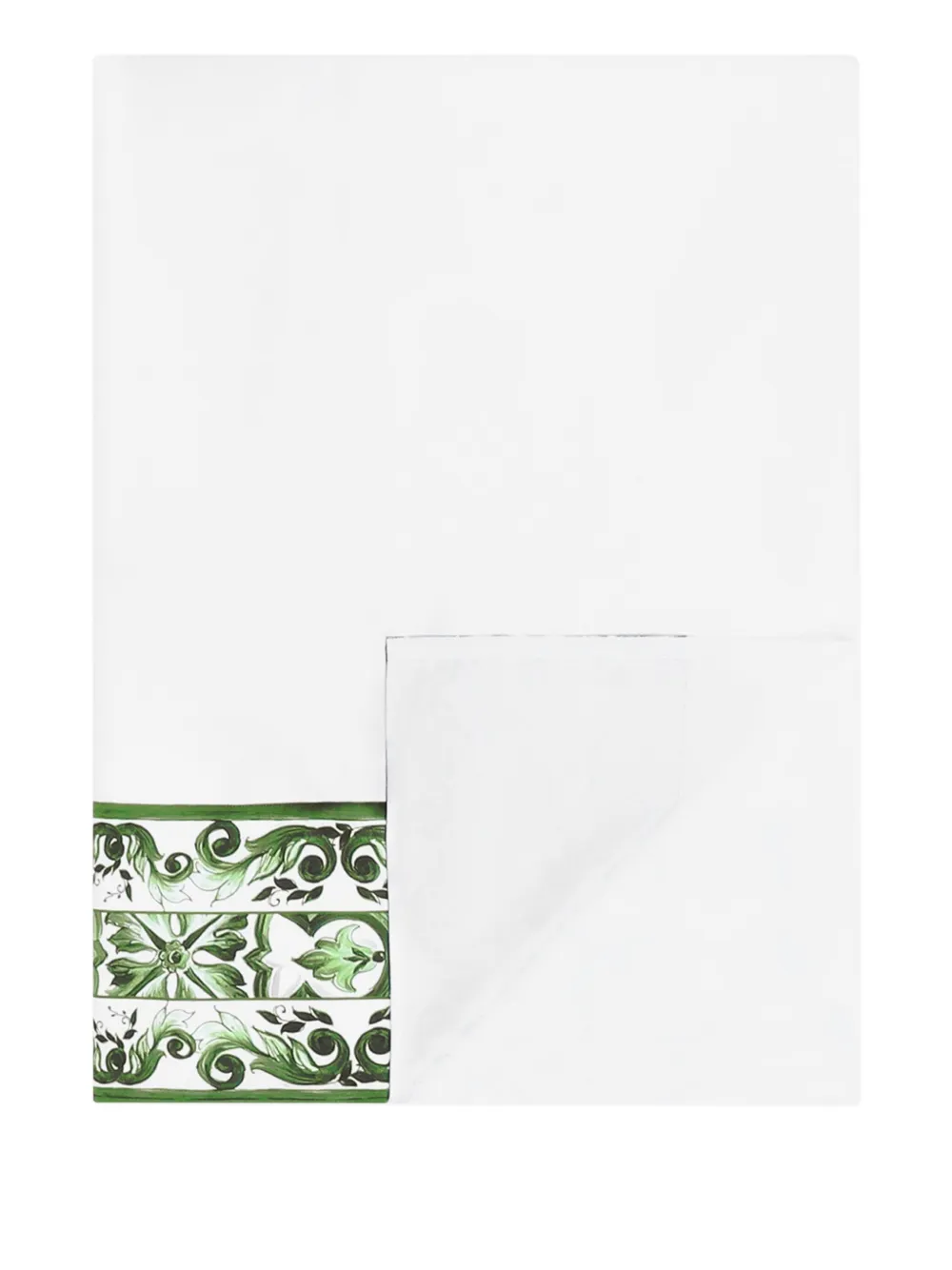 Dolce & Gabbana Satinlaken mit Maiolica-Print (300cm x 300cm) - Weiß