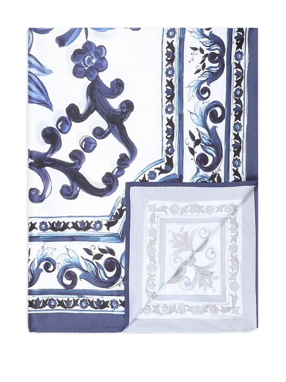 Dolce & Gabbana Majolica cotton sateen sheets (260cm x 280cm) | Blue | Image 1