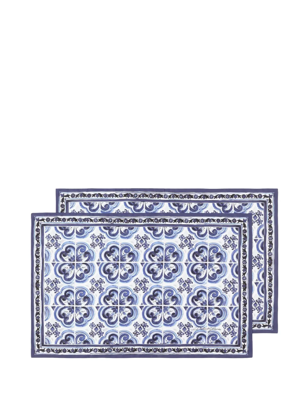 Dolce & Gabbana Kissenbezüge Aus Baumwolle (2er-set) In Blue
