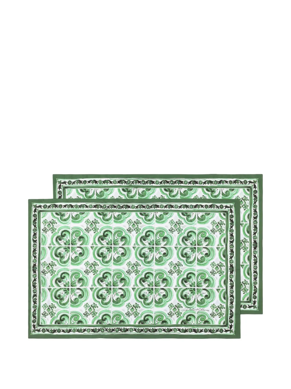 Dolce & Gabbana Kissenbezüge Aus Baumwolle (2er-set) In Green