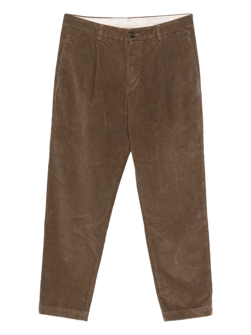 original vintage style pleated corduroy trousers - Marrone