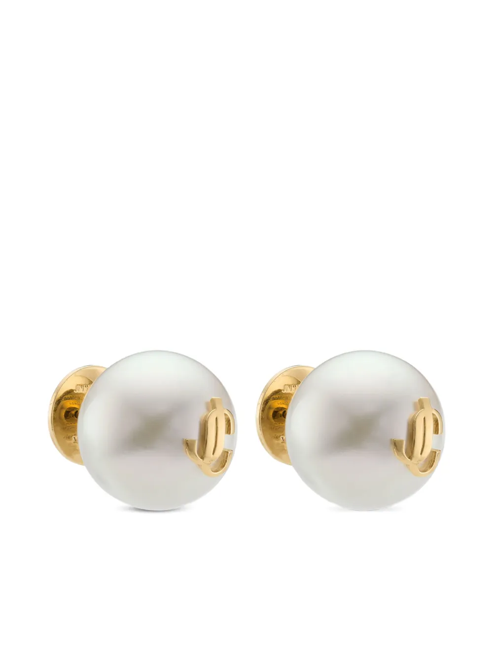 Jimmy Choo maxi pearl studs earrings - Wit