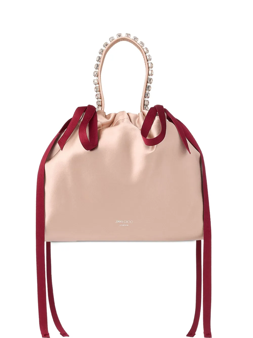 Jimmy Choo crystal-detail drawstring bucket bag | Pink | Image 1