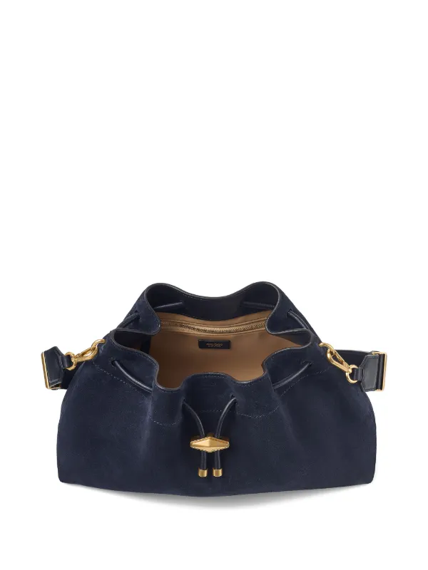 JIMMY CHOO スエード ハンドバッグ Jimmy Choo Cinch スエードショルダーバッグ M | ブルー | FARFETCH JP