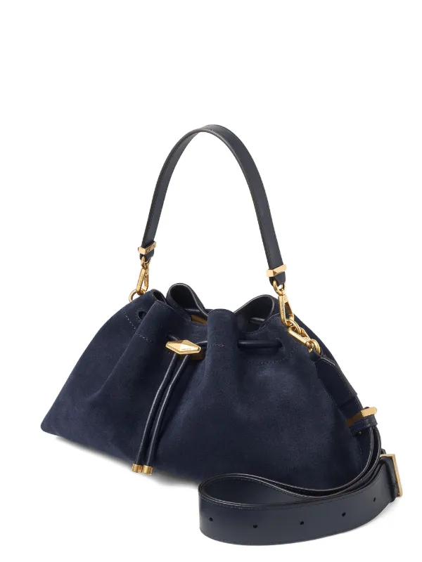 Jimmy Choo Cinch スエードショルダーバッグ M | ブルー Jimmy Choo Cinch スエードショルダーバッグ M | ブルー