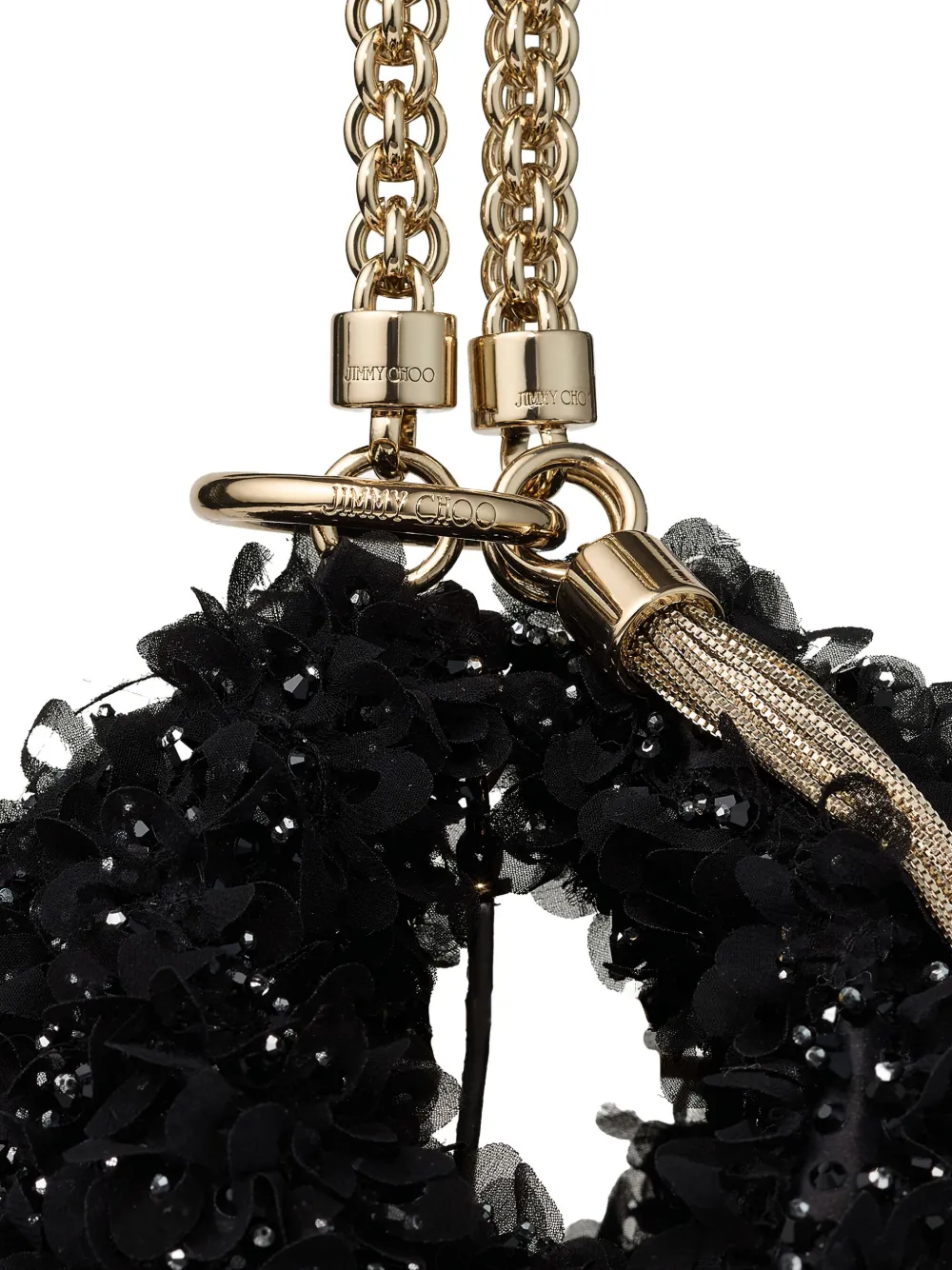 Jimmy Choo Callie clutch met kristallen Zwart