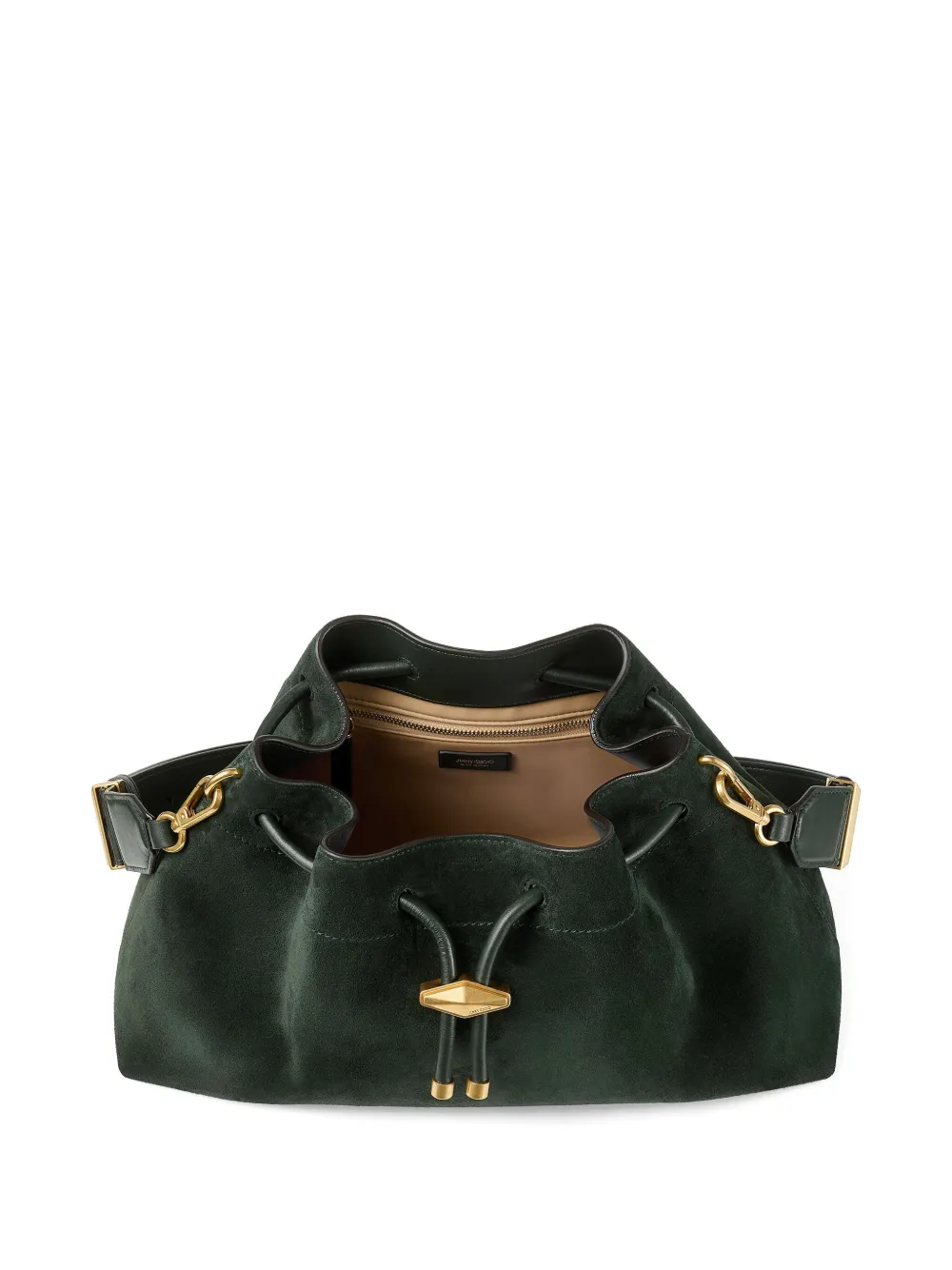 Jimmy Choo Medium Cinch Bucket Bag In Green