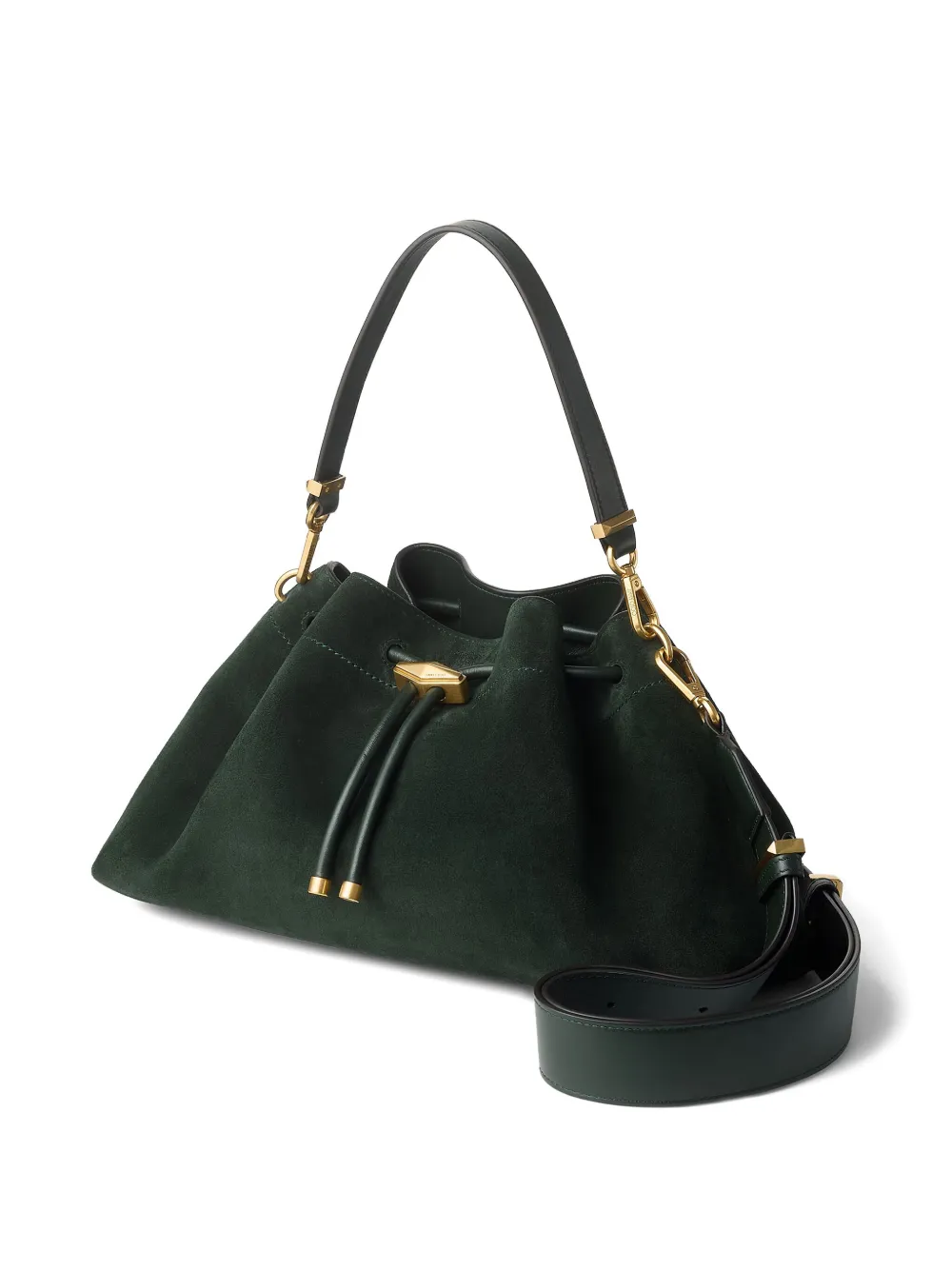 Jimmy Choo Medium Cinch Bucket Bag In Green