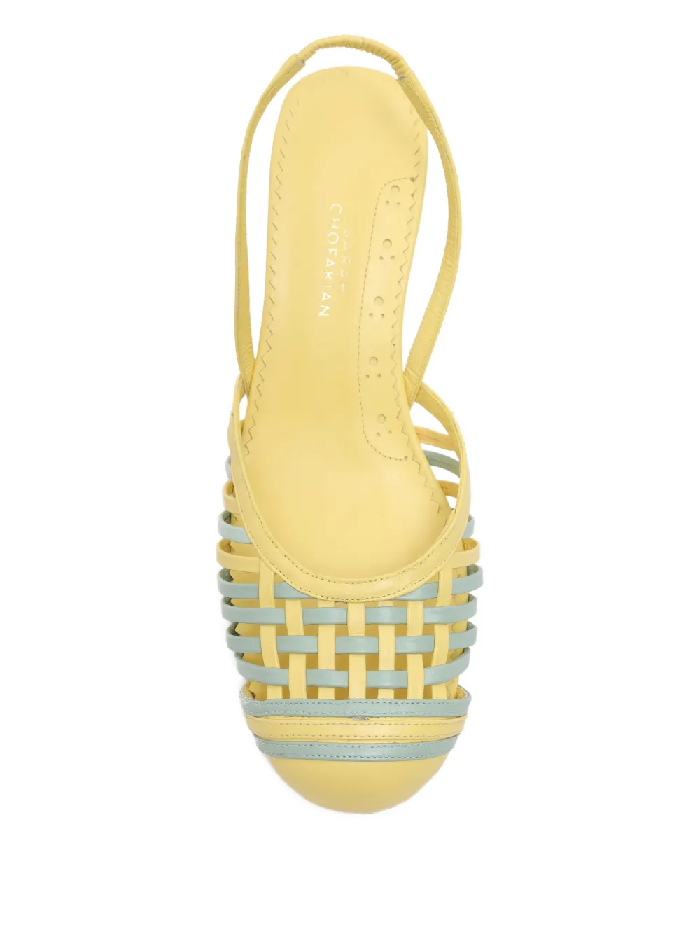 Sarah Chofakian 35 mm Madeleine slingback pumps Geel