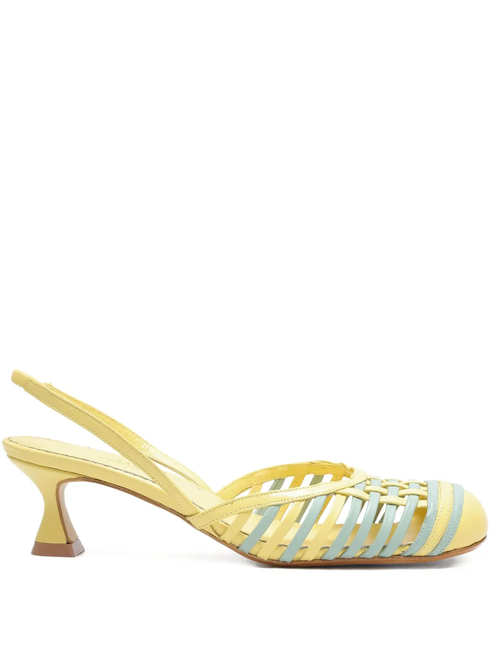Sarah Chofakian 35 mm Madeleine slingback pumps Geel