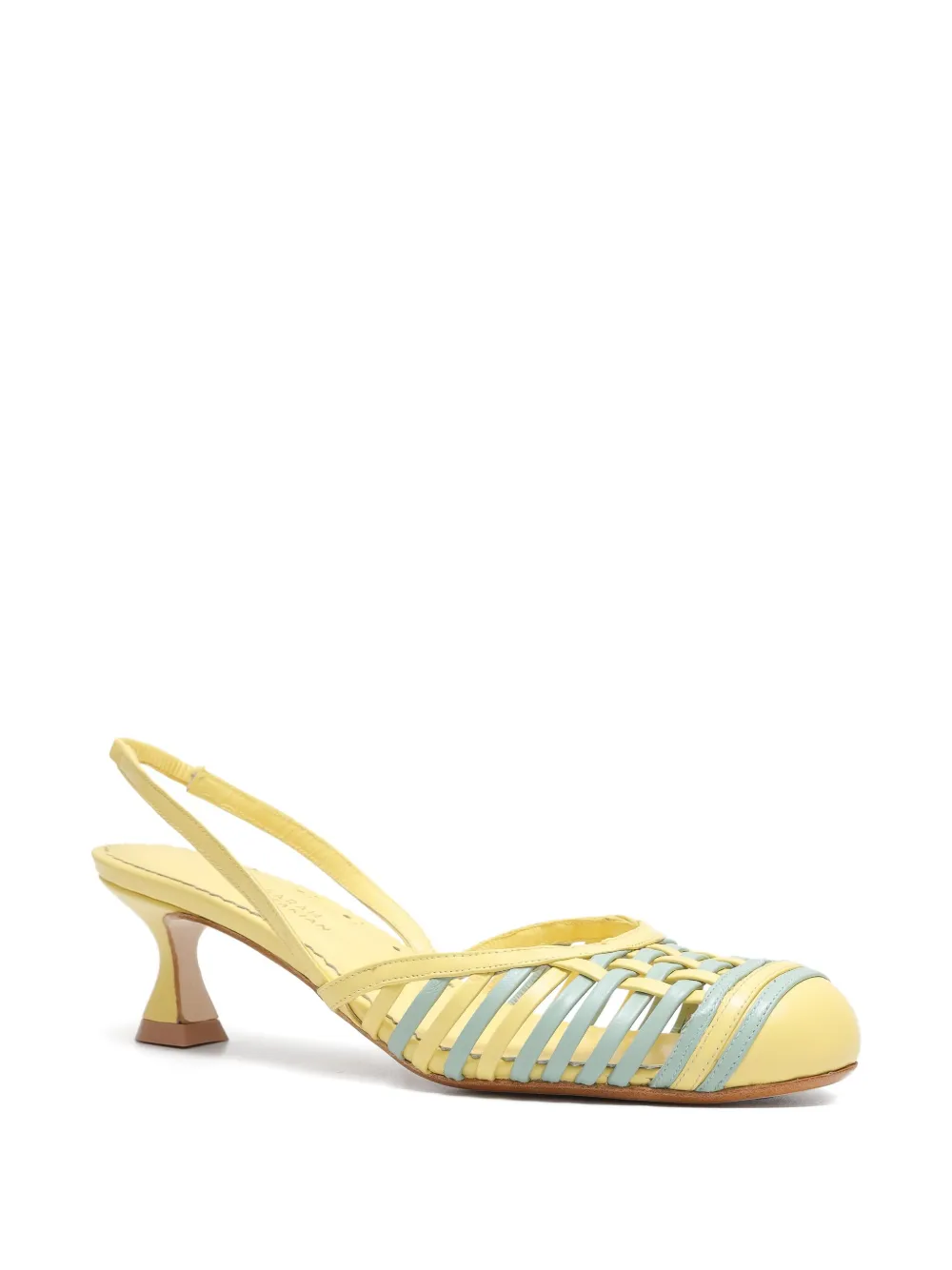 Sarah Chofakian 35 mm Madeleine slingback pumps Geel