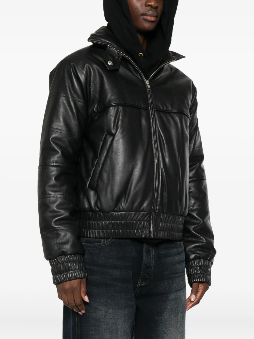 Gimaguas Zip-up Smocked Jacket In Black