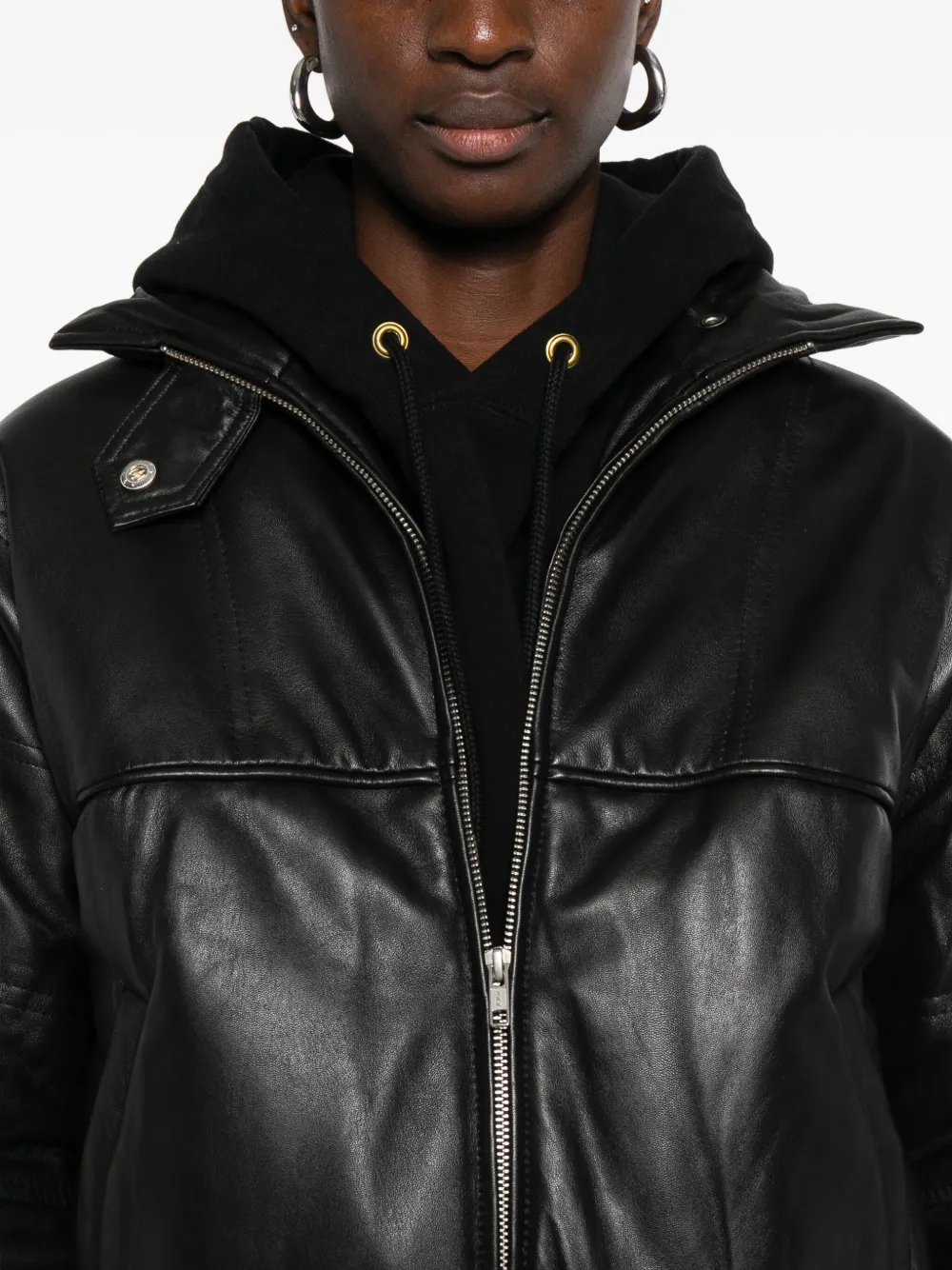 Gimaguas Zip-up Smocked Jacket In Black