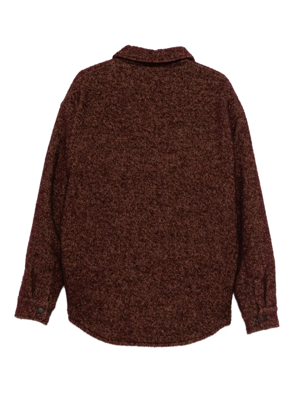 Emporio Armani Overshirt in mixed wool bouclé Bruin