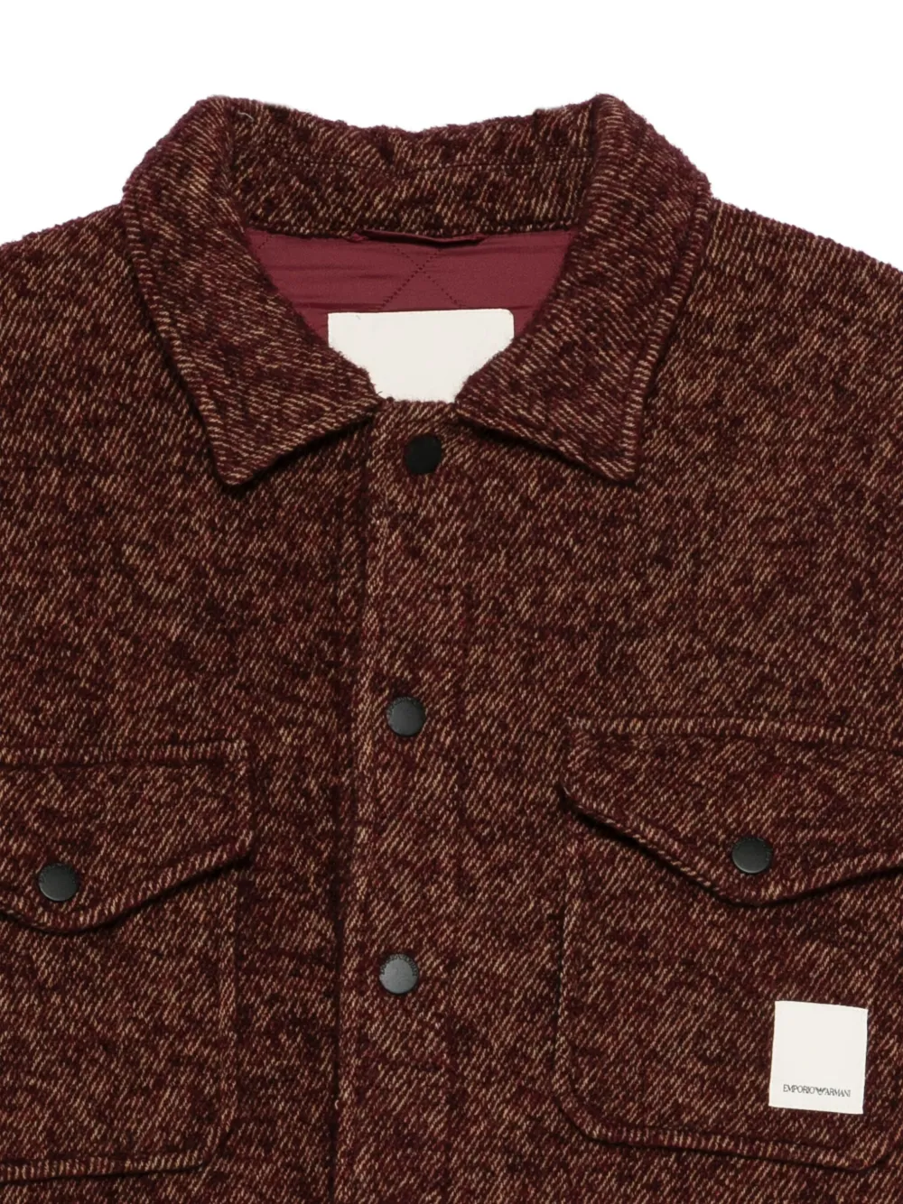 Emporio Armani Overshirt in mixed wool bouclé Bruin