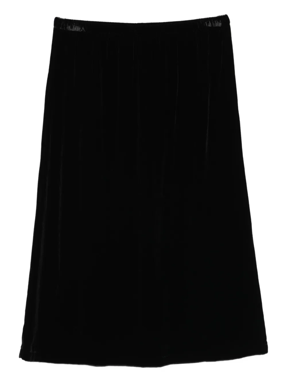 Laura Urbinati Elasticated-waist Velour Midi Skirt In Black
