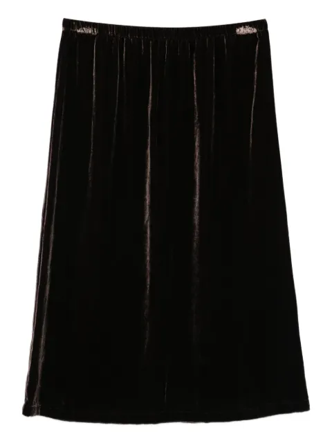 LAURA-URBINATI elasticated-waist velour midi skirt