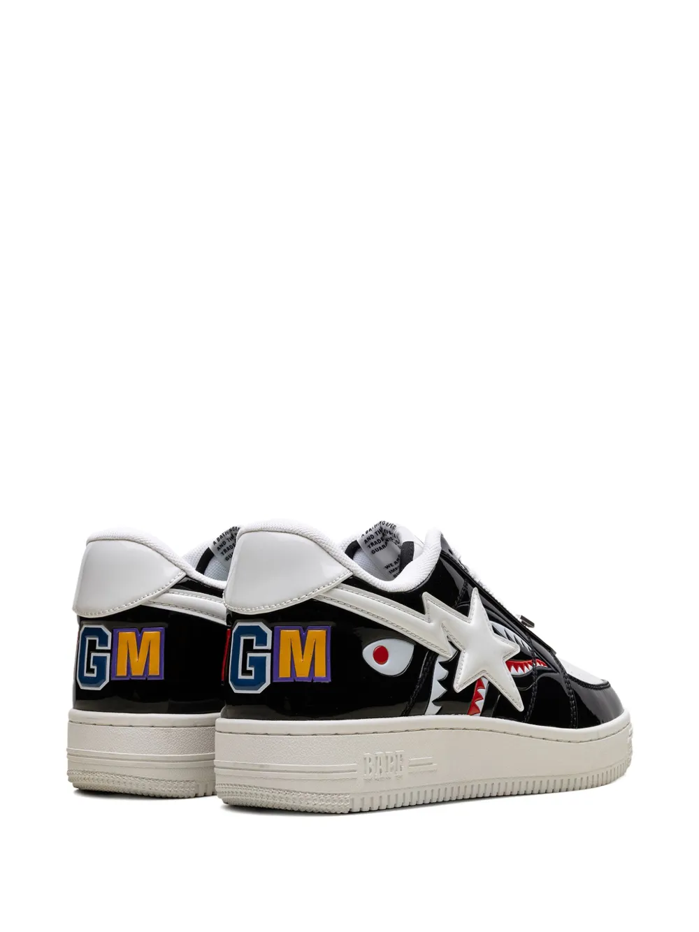 A BATHING APE Shark low-top sneakers Zwart