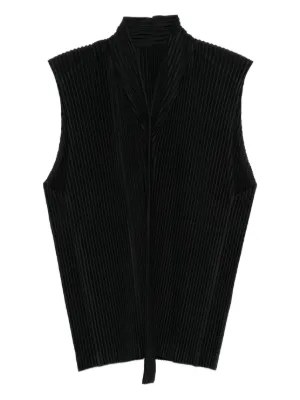 Homme Plissé Issey Miyake Plissé Vest | Black | FARFETCH