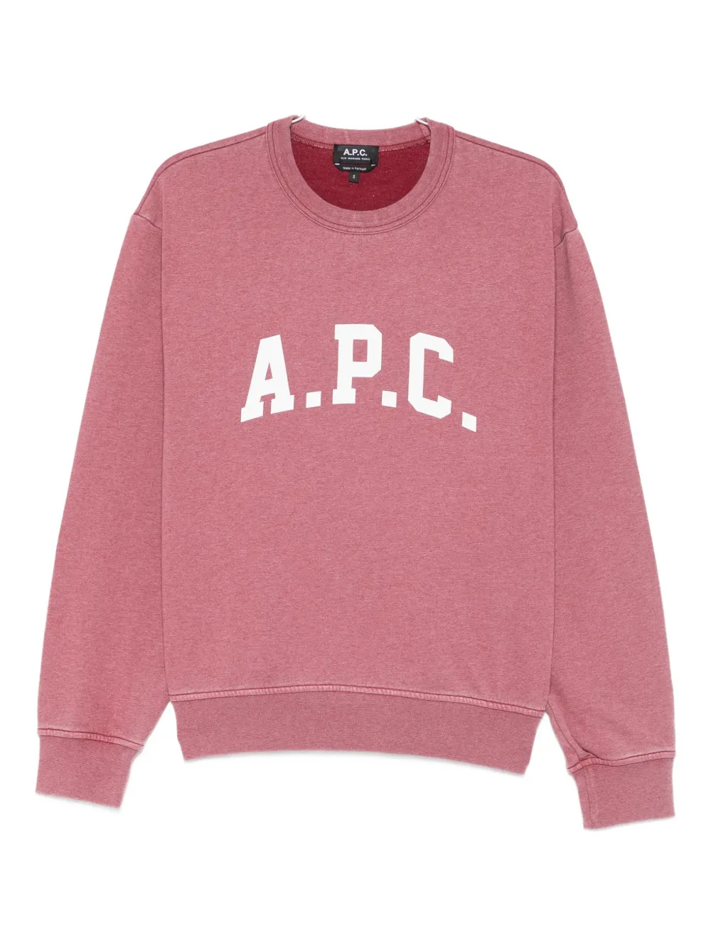Apc Logo-print Crew-neck Sweater In Pink