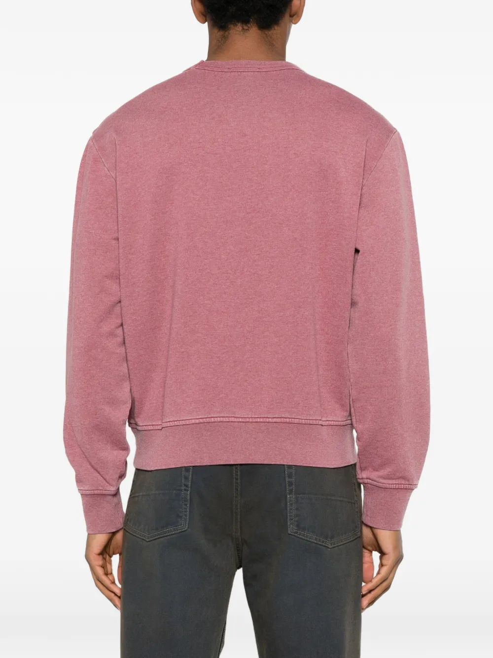 Apc Logo-print Crew-neck Sweater In Pink