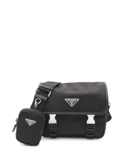 Prada Pre-Owned bolsa crossbody estilo mensajero Re Nylon en Saffiano con doble hebilla 2013-2025