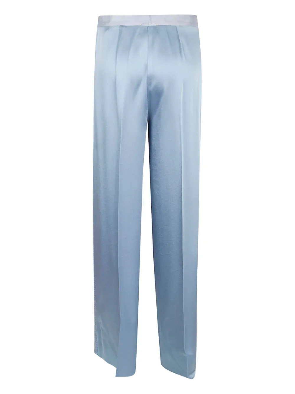 Forte Forte High Waist Satin Wide Leg Trousers In Blue