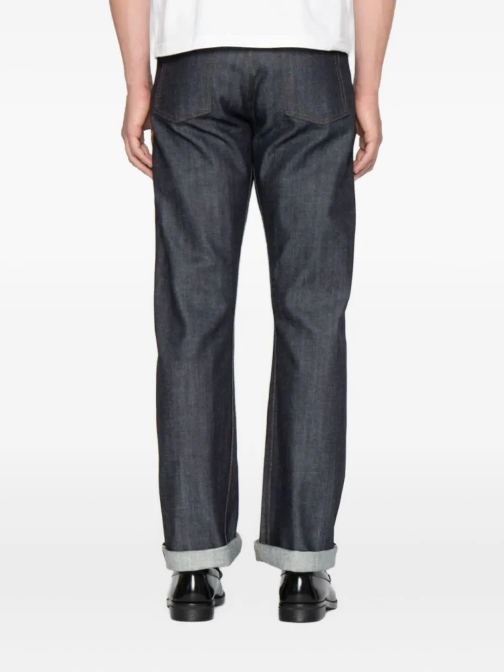 Naked And Famous True Guy Cuffed Jeans In Blue